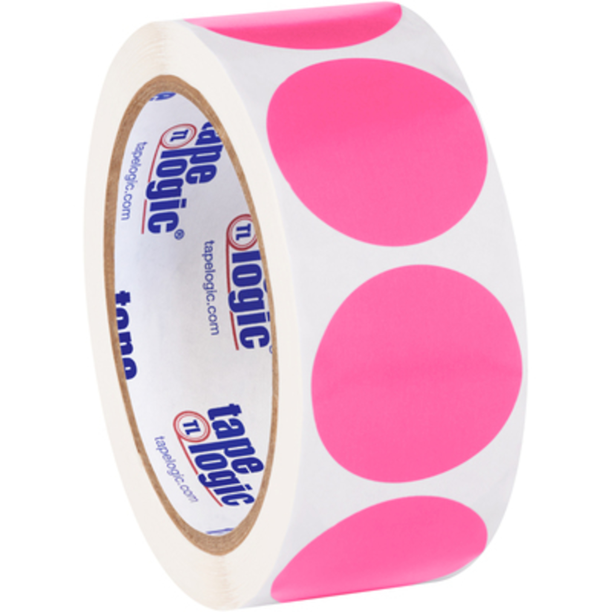 Stock Packaging Fluorescent Pink Inventory Circle Labels — 1 1/2in., 500 Pcs, Model# DL612K
